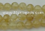 CRO1021 15.5 inches 6mm round yellow watermelon quartz beads