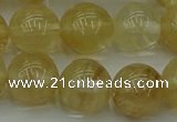 CRO1025 15.5 inches 14mm round yellow watermelon quartz beads