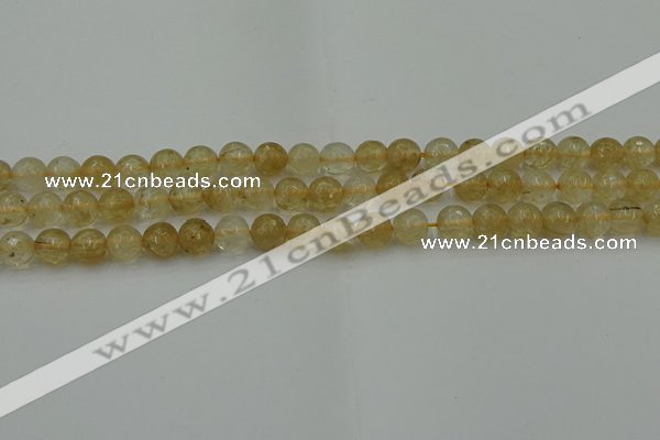 CRO1031 15.5 inches 6mm faceted round yellow watermelon quartz beads