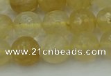 CRO1034 15.5 inches 12mm faceted round yellow watermelon quartz beads