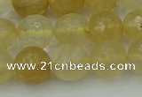 CRO1034 15.5 inches 12mm faceted round yellow watermelon quartz beads