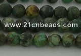 CRO1051 15.5 inches 6mm round matte African turquoise beads