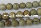 CRO106 15.5 inches 8mm round silver leaf jasper beads wholesale