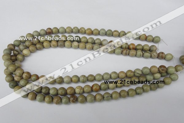 CRO106 15.5 inches 8mm round silver leaf jasper beads wholesale