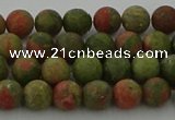 CRO1061 15.5 inches 6mm round matte unakite beads wholesale