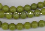 CRO108 15.5 inches 8mm round lemon jade beads wholesale