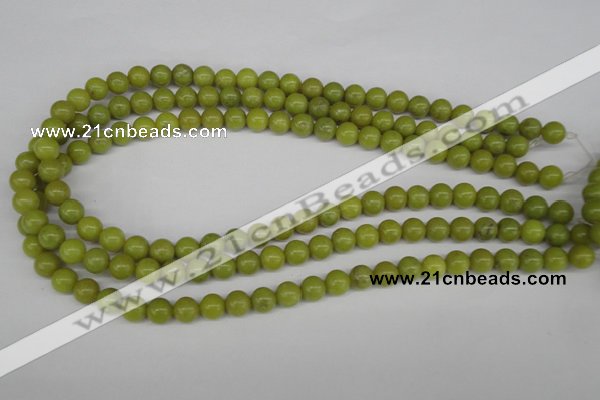 CRO108 15.5 inches 8mm round lemon jade beads wholesale