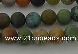 CRO1082 15.5 inches 8mm round matte Indian agate beads wholesale