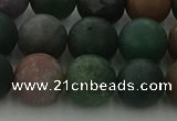 CRO1084 15.5 inches 12mm round matte Indian agate beads wholesale