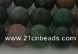 CRO1084 15.5 inches 12mm round matte Indian agate beads wholesale