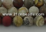 CRO1092 15.5 inches 8mm round matte laguna lace agate beads