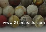 CRO1093 15.5 inches 10mm round matte laguna lace agate beads