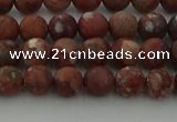 CRO1101 15.5 inches 6mm round matte pomegranate jasper beads