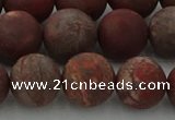 CRO1104 15.5 inches 12mm round matte pomegranate jasper beads