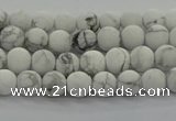 CRO1140 15.5 inches 4mm round matte white howlite beads