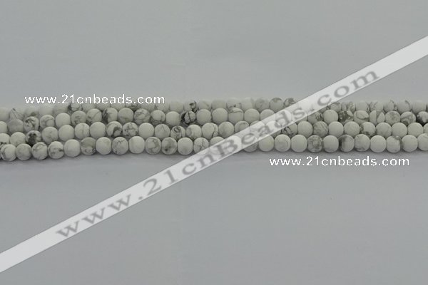 CRO1140 15.5 inches 4mm round matte white howlite beads