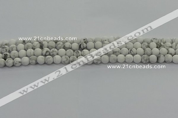 CRO1141 15.5 inches 6mm round matte white howlite beads