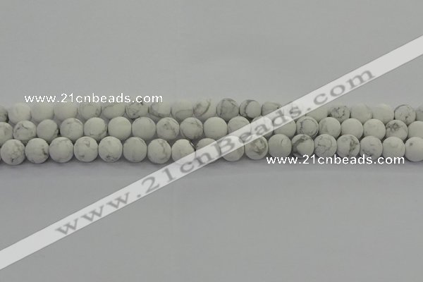 CRO1142 15.5 inches 8mm round matte white howlite beads