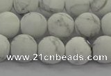 CRO1143 15.5 inches 10mm round matte white howlite beads