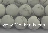 CRO1144 15.5 inches 12mm round matte white howlite beads