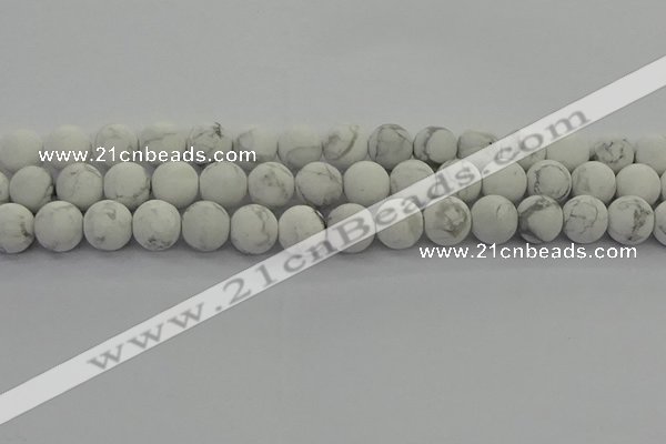 CRO1144 15.5 inches 12mm round matte white howlite beads