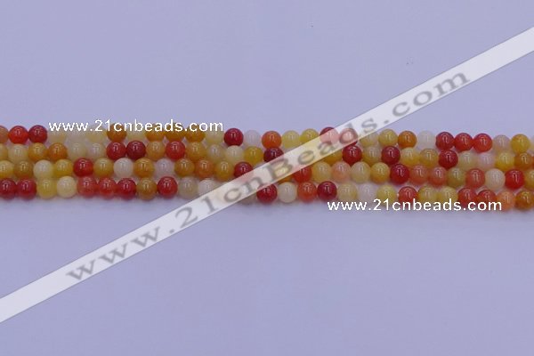 CRO1160 15.5 inches 4mm round golden silk jade beads wholesale