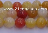 CRO1162 15.5 inches 8mm round golden silk jade beads wholesale