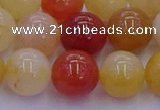 CRO1165 15.5 inches 14mm round golden silk jade beads wholesale