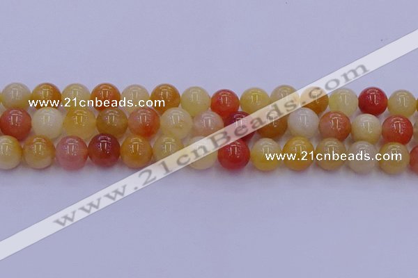 CRO1165 15.5 inches 14mm round golden silk jade beads wholesale