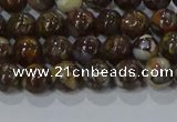 CRO1170 15.5 inches 4mm round fire lace opal gemstone beads