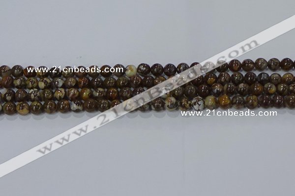 CRO1170 15.5 inches 4mm round fire lace opal gemstone beads