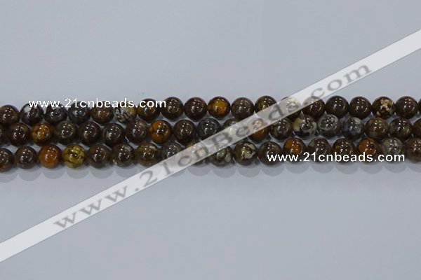 CRO1172 15.5 inches 8mm round fire lace opal gemstone beads