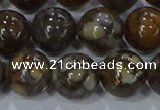 CRO1175 15.5 inches 14mm round fire lace opal gemstone beads