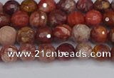 CRO1189 15.5 inches 6mm faceted round red porcelain beads