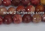 CRO1190 15.5 inches 8mm faceted round red porcelain beads