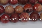 CRO1191 15.5 inches 10mm faceted round red porcelain beads