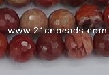 CRO1192 15.5 inches 12mm faceted round red porcelain beads