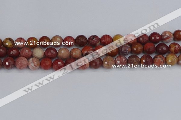 CRO1192 15.5 inches 12mm faceted round red porcelain beads