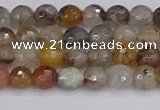 CRO1195 15.5 inches 4mm faceted round mixed lodalite quartz beads