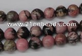 CRO121 15.5 inches 8mm round rhodonite gemstone beads wholesale