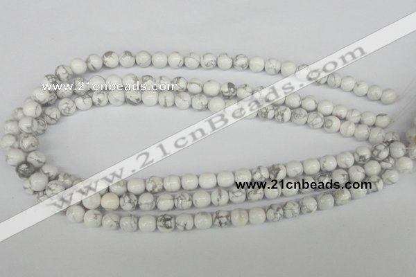 CRO132 15.5 inches 8mm round white howlite turquoise beads wholesale