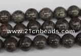 CRO139 15.5 inches 8mm round Chinese snowflake obsidian beads wholesale