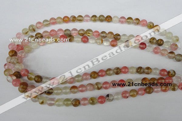 CRO158 15.5 inches 8mm round volcano cherry quartz beads wholesale