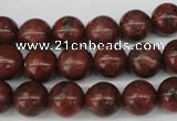 CRO193 15.5 inches 10mm round sesame red jasper beads wholesale