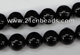 CRO203 15.5 inches 10mm round black agate beads wholesale