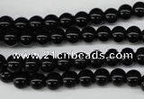 CRO21 15.5 inches 6mm round black agate gemstone beads wholesale