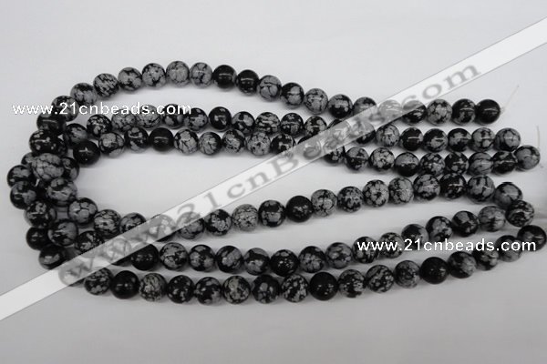 CRO236 15.5 inches 10mm round snowflake obsidian beads wholesale