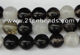 CRO256 15.5 inches 10mm round watermelon black beads wholesale