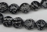 CRO284 15.5 inches 12mm round snowflake obsidian beads wholesale