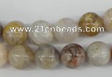 CRO316 15.5 inches 12mm round bamboo leaf agate beads wholesale